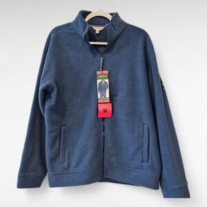 Orvis Men Fleece Full Zip Jacket Blue Size Medium